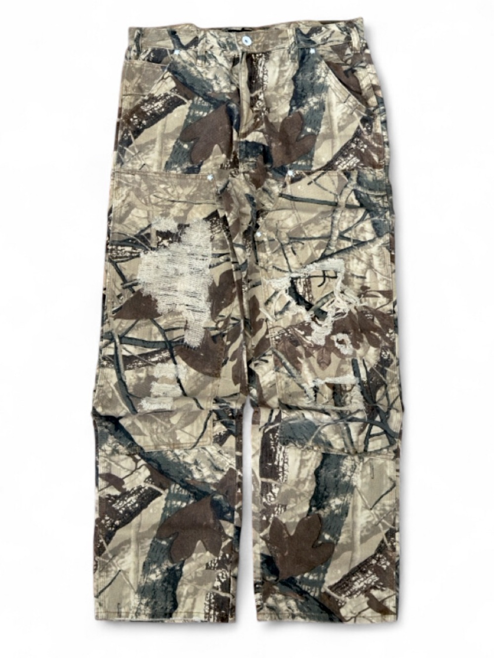 Memory Lane Double-Knee Distressed Camo Men’s Pants Size W34 x L32 (NWT)
